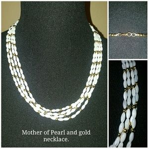 Mother of Pearl and gold necklace